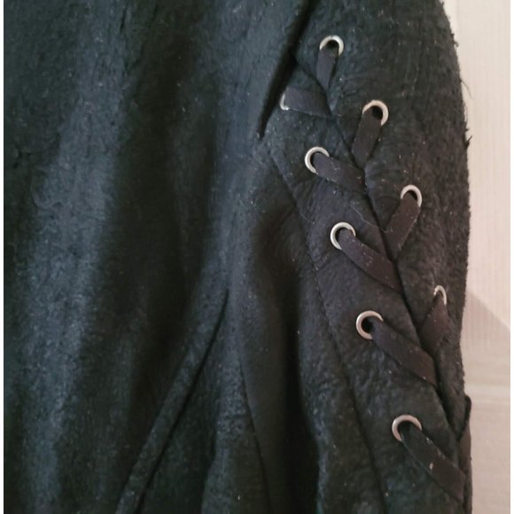 GAR-DE DESIGNER WOMENS BLACK DISTRESSED SUEDE ASYMMETRIC BIKER JACKET NWT - Picture 7 of 12